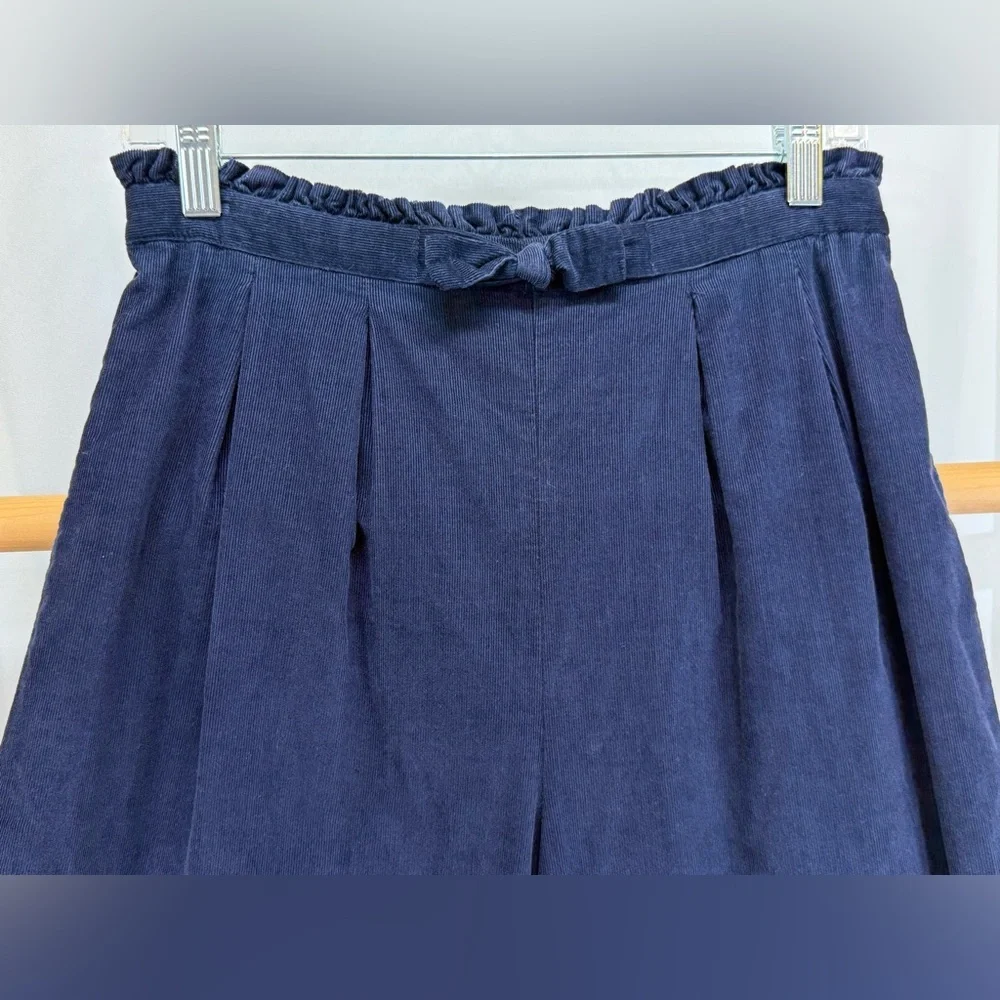 NORDSTROM Navy corduroy Youth wide leg crop Pants size 14/16(adult S)